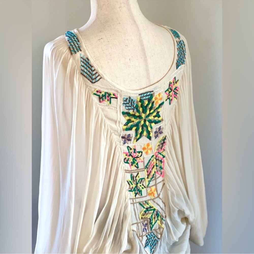 Anthropologie Tanvi Kedia Gauze Dolman Beaded Top - Picture 5 of 9